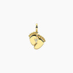 BY YOU COLLECTION | SYMBOLS  Ciondolo piedini in acciaio dorato con cristalli PIEDINI