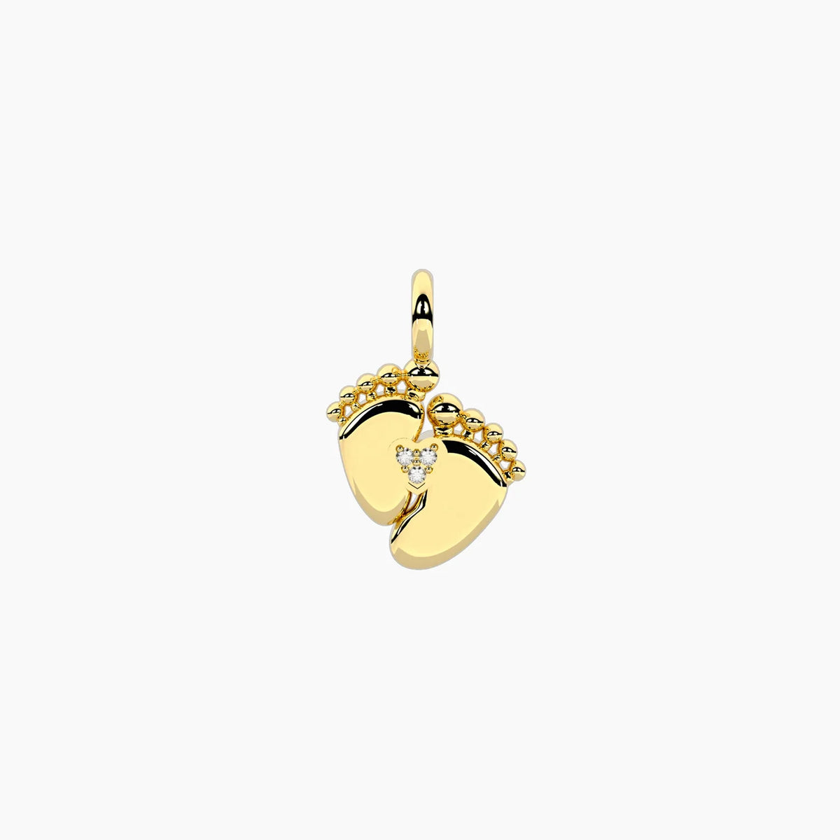 BY YOU COLLECTION | SYMBOLS  Ciondolo piedini in acciaio dorato con cristalli PIEDINI