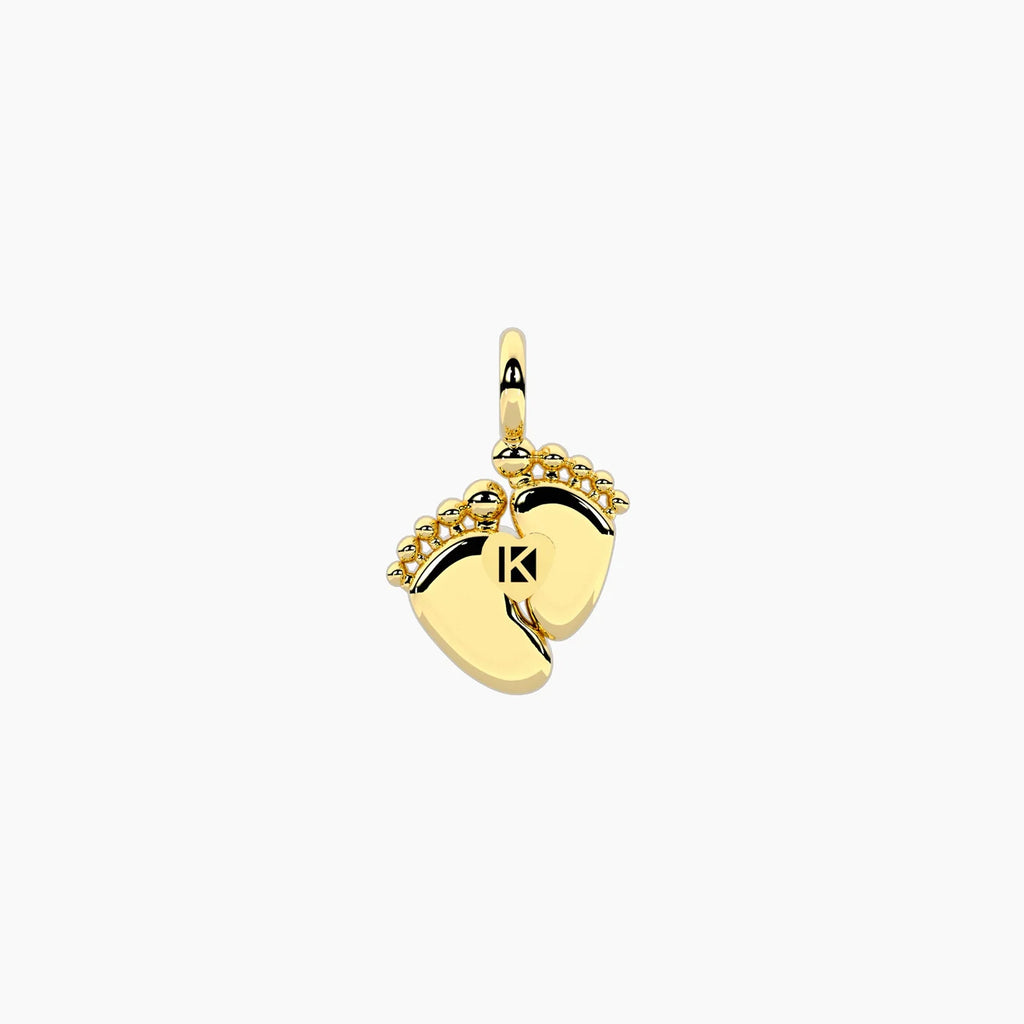 BY YOU COLLECTION | SYMBOLS  Ciondolo piedini in acciaio dorato con cristalli PIEDINI