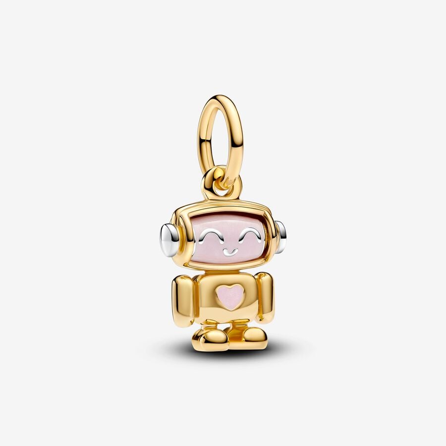 Charm Pendente Robot con Testa Girevole