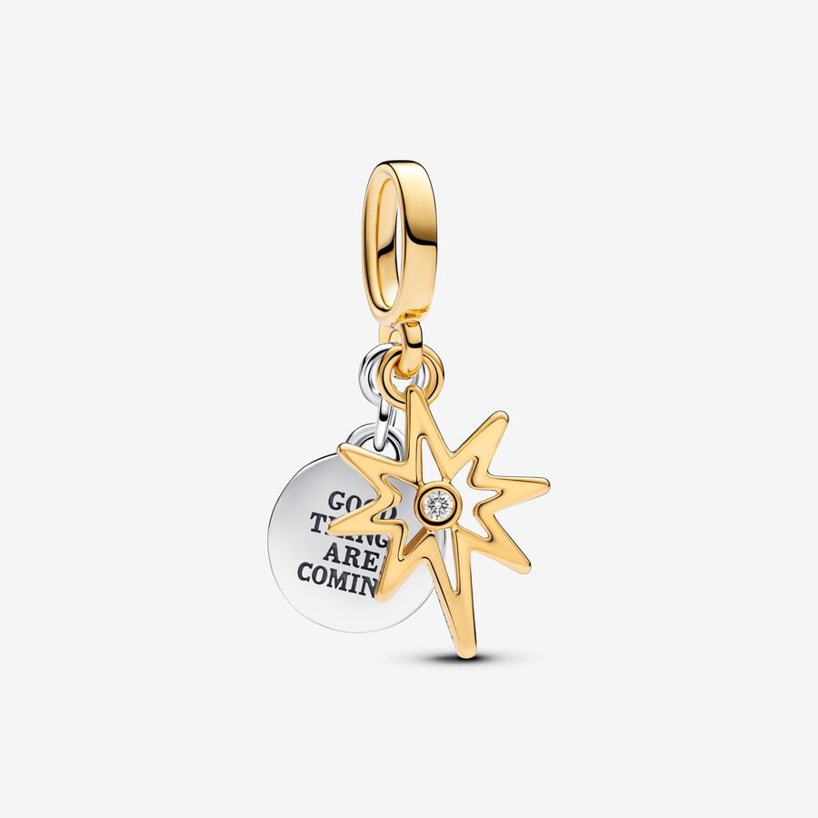 Charm Pendente Stella Polare da incidere con diamante creato in laboratorio