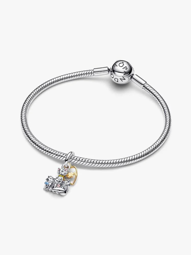 Disney, Gli Aristogatti, Duchessa e i suoi gattini Argento Sterling 925, Esclusiva lega metallica rifinita in Oro
