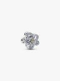 Charm Openwork Fiore Pavè Argento Sterling 925, Finitura in Oro