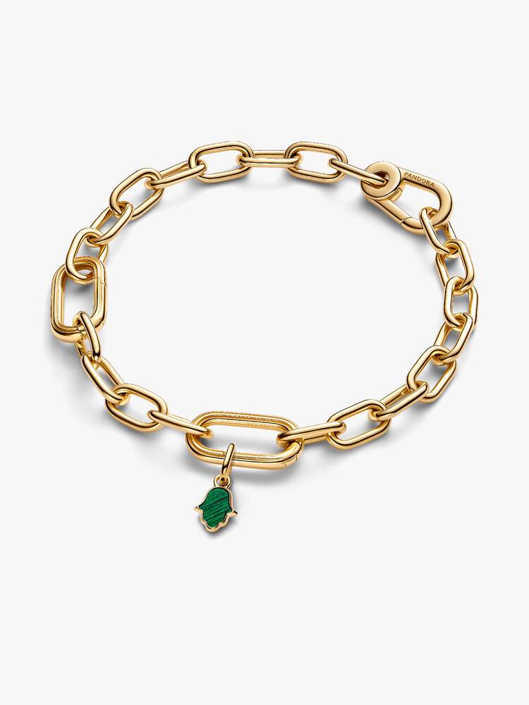 Charm Mini Pendente Mano di Fatima Verde Pandora ME Esclusiva lega metallica rifinita in Oro