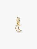 Charm Mini Pendente Luna Crescente Bianca Pandora ME Esclusiva lega metallica rifinita in Oro