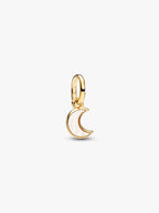 Charm Mini Pendente Luna Crescente Bianca Pandora ME Esclusiva lega metallica rifinita in Oro