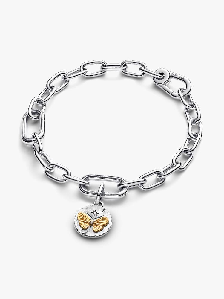 Charm Medallion Farfalla "Somniare Aude" Argento Sterling 925, Esclusiva lega metallica rifinita in Oro