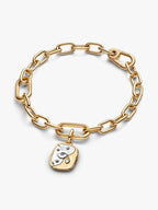 Charm Medallion Occhio "Nosce Te Ipsum" Argento Sterling 925, Esclusiva lega metallica rifinita in Oro