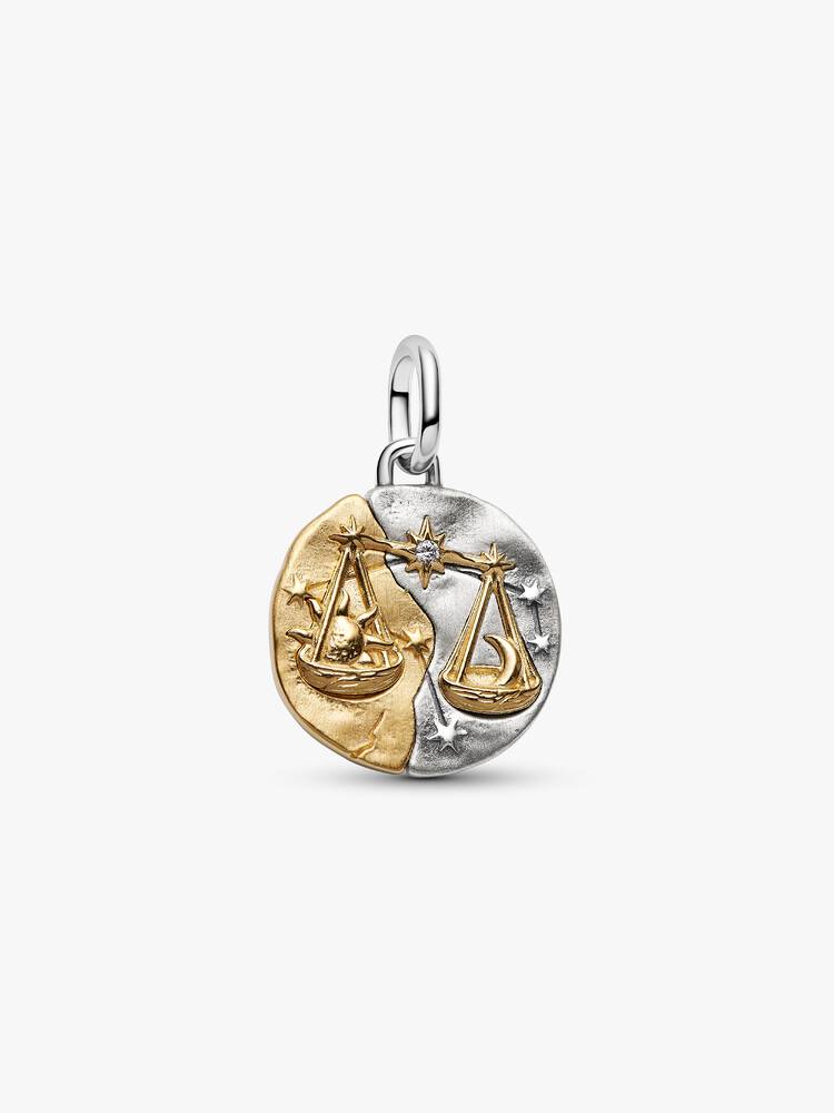 Charm Medallion Bilancia Argento Sterling 925, Esclusiva lega metallica rifinita in Oro