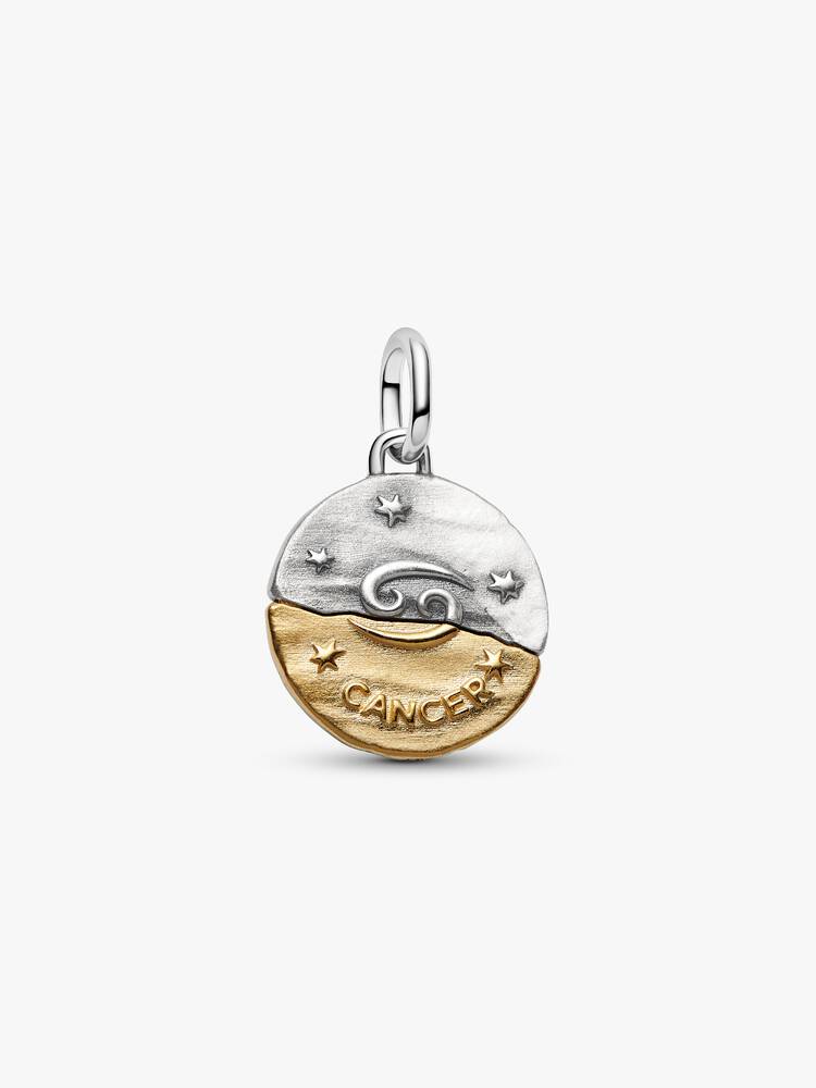 Charm Medallion Cancro Argento Sterling 925, Esclusiva lega metallica rifinita in Oro