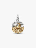 Charm Medallion Capricorno Argento Sterling 925, Esclusiva lega metallica rifinita in Oro
