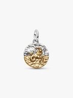 Charm Medallion Capricorno Argento Sterling 925, Esclusiva lega metallica rifinita in Oro