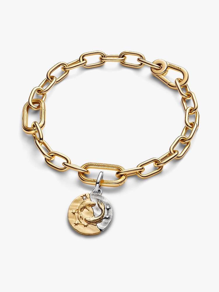 Charm Medallion Pesci Argento Sterling 925, Esclusiva lega metallica rifinita in Oro
