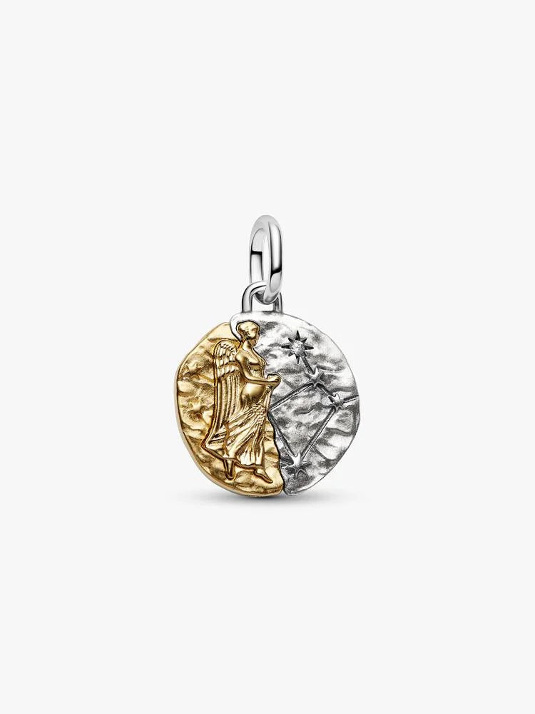 Charm Medallion Vergine Argento Sterling 925, Esclusiva lega metallica rifinita in Oro