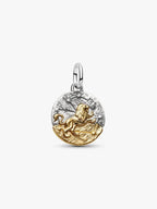 Charm Medallion Leone Argento Sterling 925, Esclusiva lega metallica rifinita in Oro