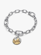 Charm Medallion Leone Argento Sterling 925, Esclusiva lega metallica rifinita in Oro