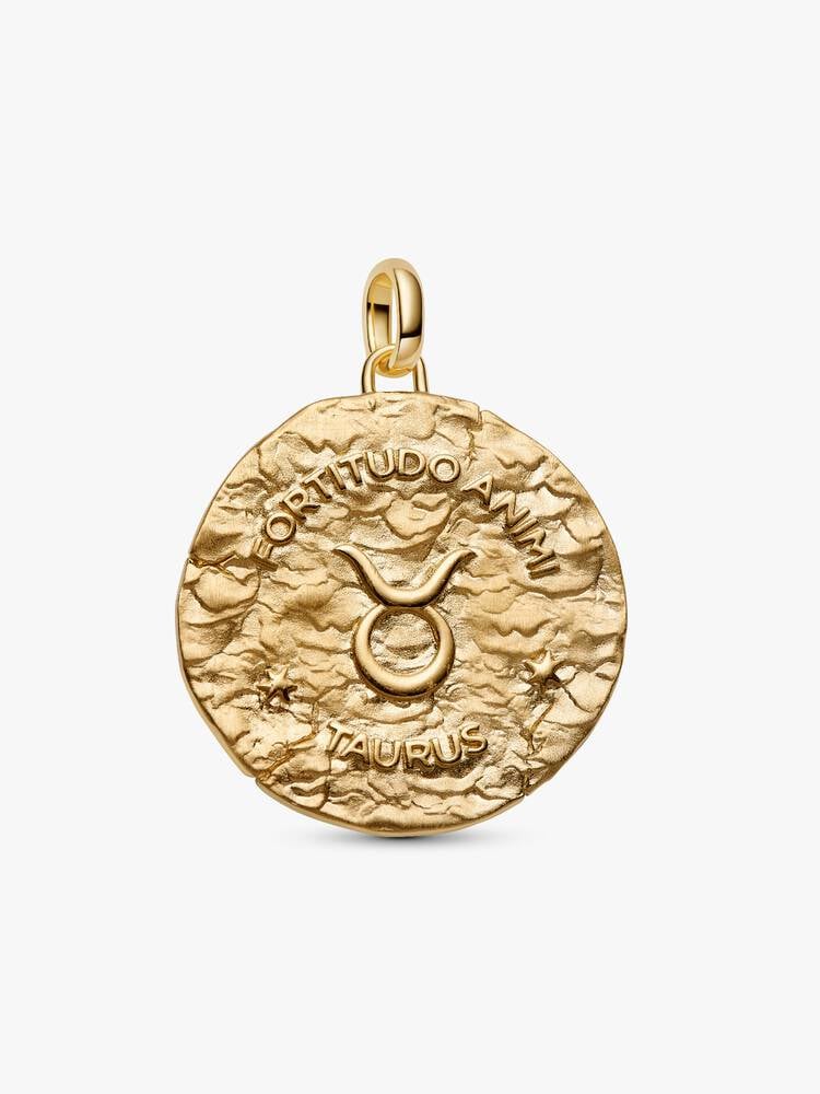 Charm Medallion XL Toro "Fortitudo Animi" Argento Sterling 925, Esclusiva lega metallica rifinita in Oro