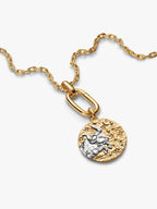 Charm Medallion XL Toro "Fortitudo Animi" Argento Sterling 925, Esclusiva lega metallica rifinita in Oro