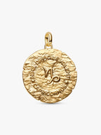 Charm Medallion XL Capricorno "Nihil Difficile Volenti" Argento Sterling 925, Esclusiva lega metallica rifinita in Oro