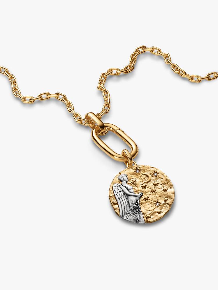 Charm Medallion XL Vergine "Animus Invictus" Argento Sterling 925, Esclusiva lega metallica rifinita in Oro