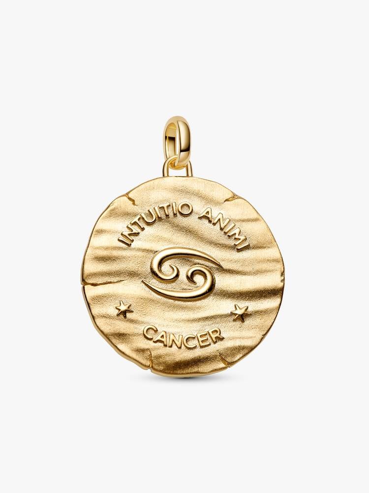 Charm Medallion XL Cancro "Intuitio Animi" Argento Sterling 925, Esclusiva lega metallica rifinita in Oro