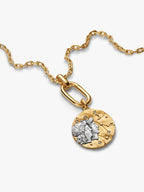 Charm Medallion XL Gemelli "Sapere Aude" Argento Sterling 925, Esclusiva lega metallica rifinita in Oro