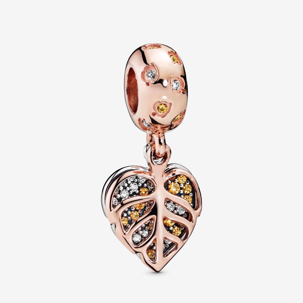 Charm Pendente Foglia Scintillante