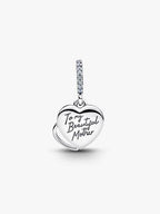 Charm Pendente Doppio Cuore Mamma Sei Bellissima Argento Sterling 925