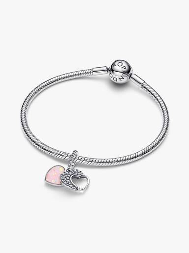 Charm Pendente Doppio Cuore Mamma Sei Bellissima Argento Sterling 925