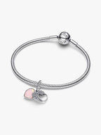 Charm Pendente Doppio Cuore Mamma Sei Bellissima Argento Sterling 925