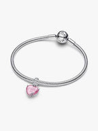 Charm Pendente Cuore Rosa Ti Voglio Bene Mamma Argento Sterling 925