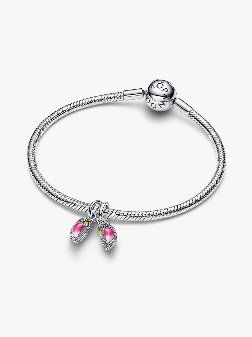 Charm Pendente Uccellini Innamorati Divisibile Argento Sterling 925