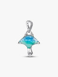 Charm Pendente Manta Vetro di Murano Argento Sterling 925