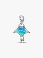Charm Pendente Manta Vetro di Murano Argento Sterling 925