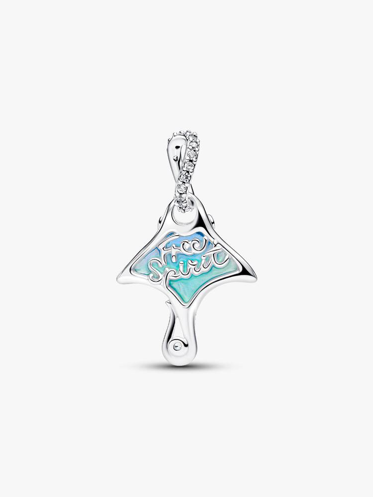 Charm Pendente Manta Vetro di Murano Argento Sterling 925