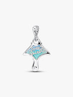 Charm Pendente Manta Vetro di Murano Argento Sterling 925