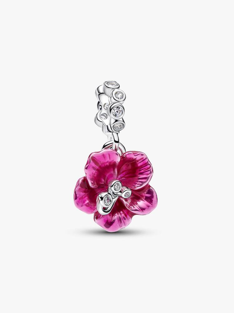Charm Pendente Fiore di Ibisco Argento Sterling 925