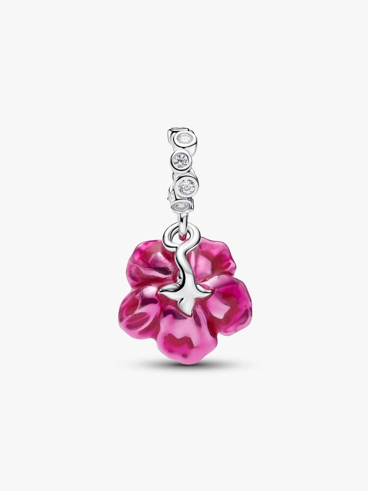 Charm Pendente Fiore di Ibisco Argento Sterling 925
