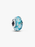 Charm Vetro di Murano Acqua Cristallina Argento Sterling 925