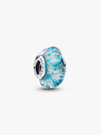 Charm Vetro di Murano Acqua Cristallina Argento Sterling 925