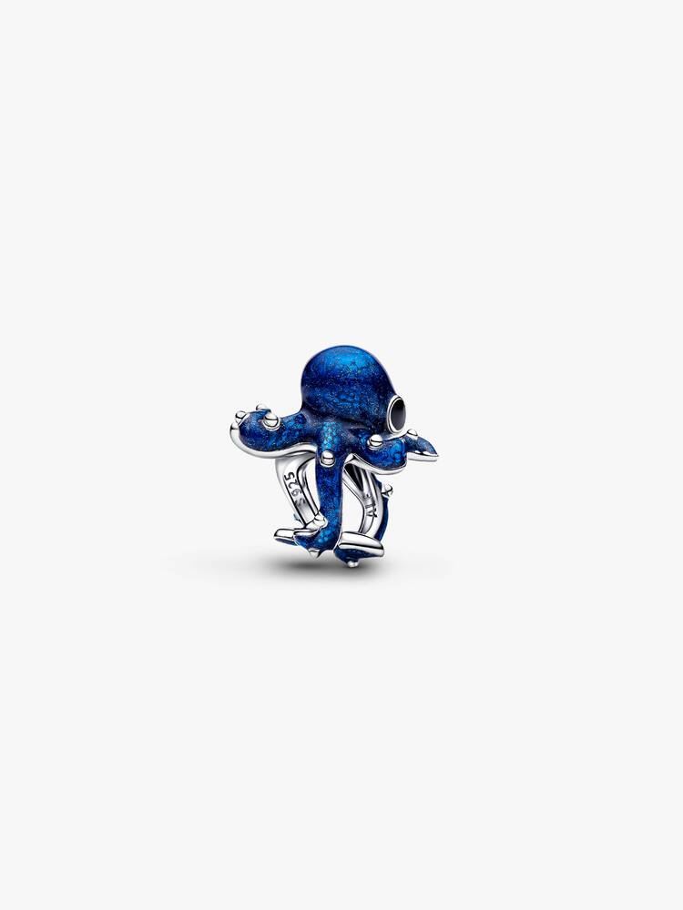 Charm Polpo Blu Argento Sterling 925