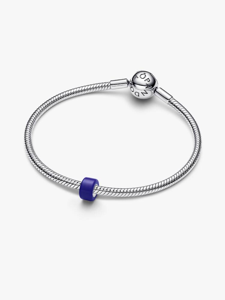 Mini Charm Vetro di Murano Blu Argento Sterling 925