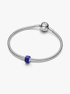 Mini Charm Vetro di Murano Blu Argento Sterling 925