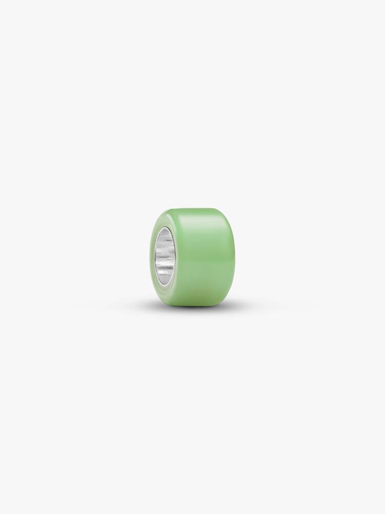 Mini Charm Vetro di Murano Verde Argento Sterling 925