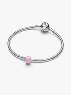 Mini Charm Vetro di Murano Rosa Argento Sterling 925