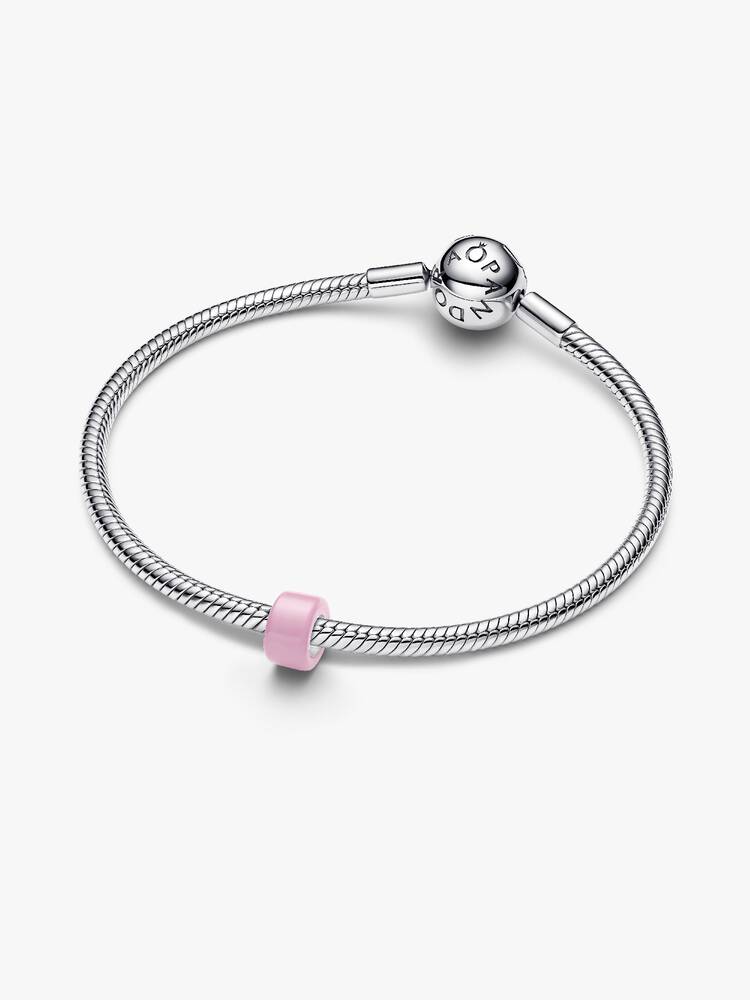 Mini Charm Vetro di Murano Rosa Argento Sterling 925