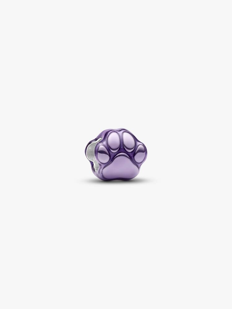 Mini Charm Zampa effetto metallico viola Argento Sterling 925