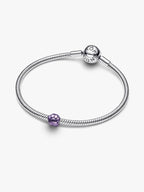 Mini Charm Zampa effetto metallico viola Argento Sterling 925