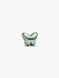 Mini Charm Farfalla effetto metallico verde Argento Sterling 925