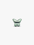 Mini Charm Farfalla effetto metallico verde Argento Sterling 925